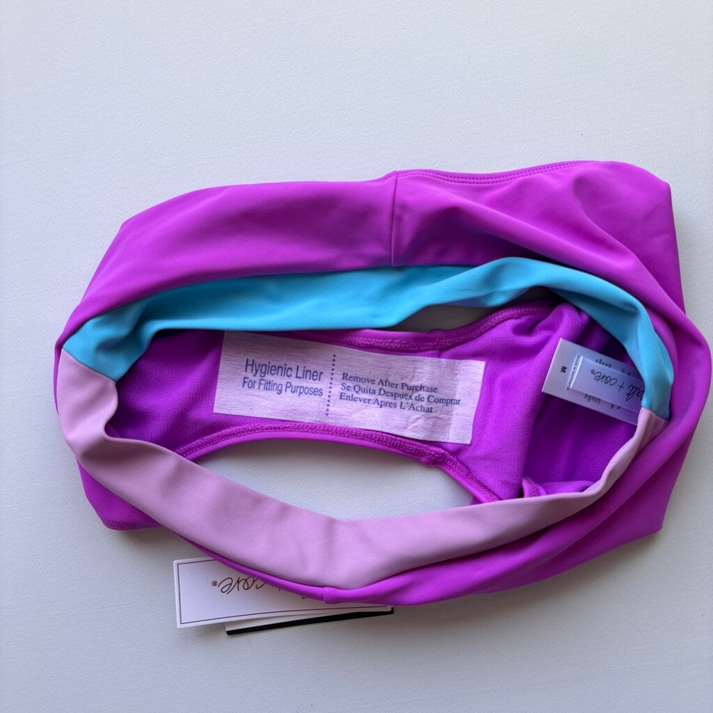 Salt + Cove Women's Purple Color Blocked Bikini Bottoms / Swimwear NWT