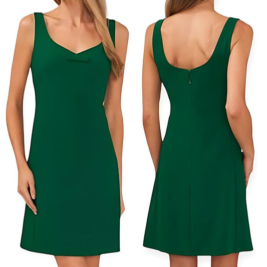 CeCe Mini Dress Sleeveless A-Line Front-Bow Green Women's 4 NWT