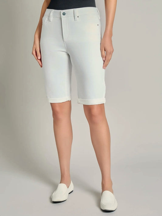 Jones New York Size 8 Petite White Lexington Cuffed Bermuda Shorts NWT
