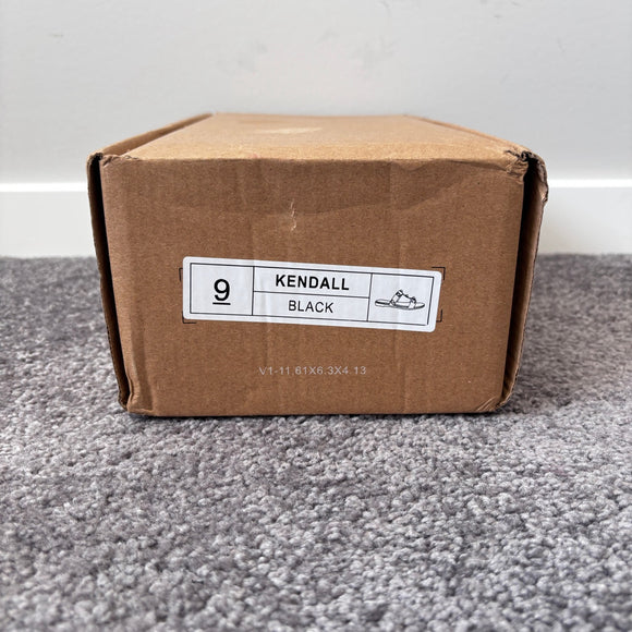 Journee Collection Women's 9 Black & Gold Kendall Studded Sandals NIB