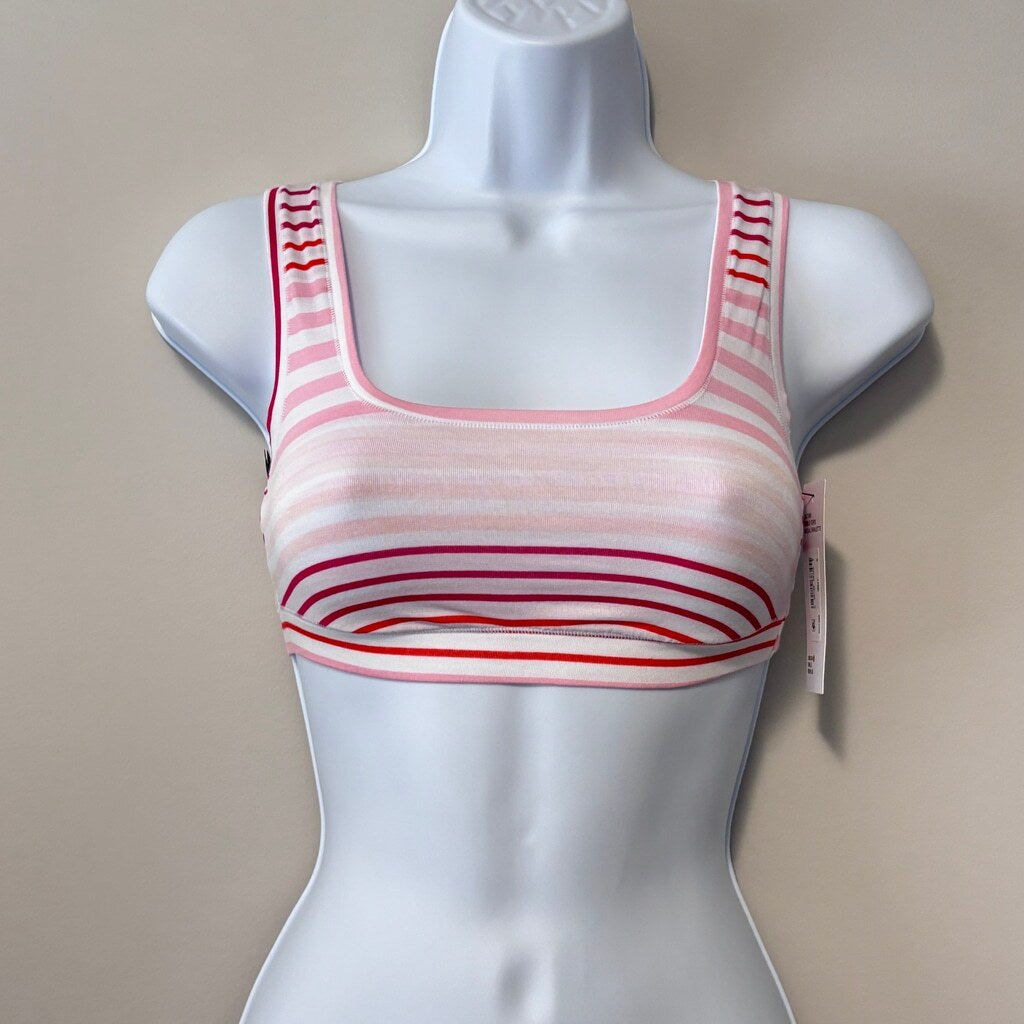 DKNY Women's Designer Pink & White Bralette / Sports Bar NWT