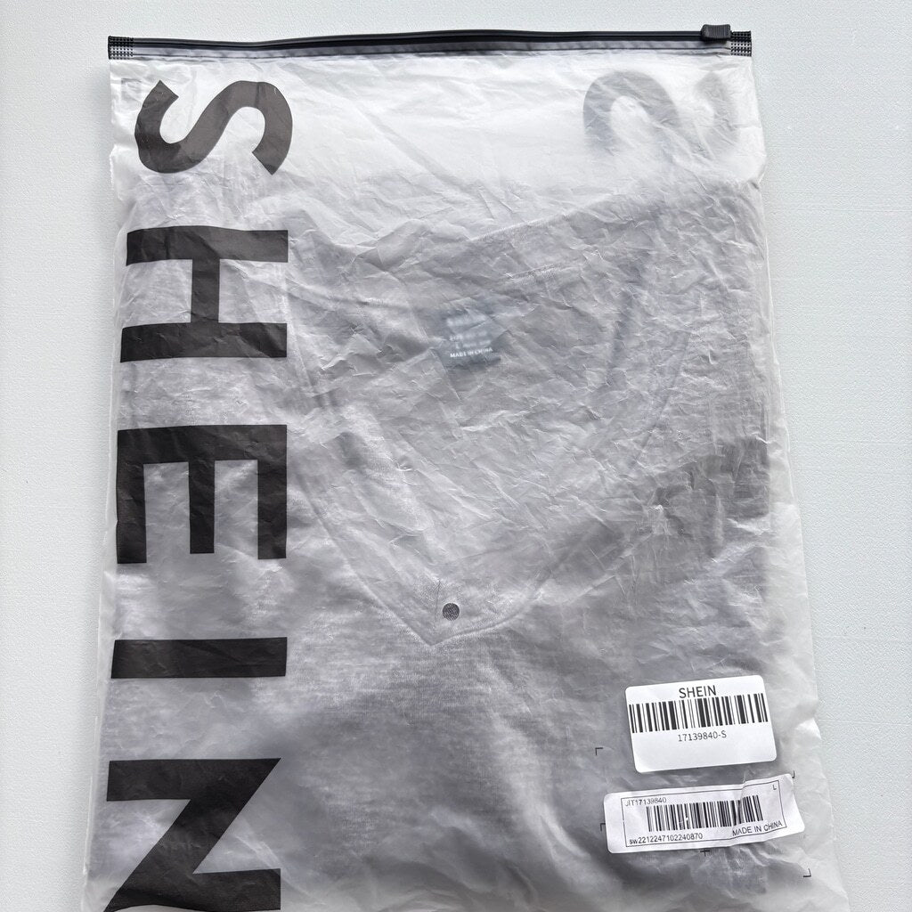 SHEIN Women's Size Large Heather Gray V-Neck T-Shirt Short Sleeve Casual NIB