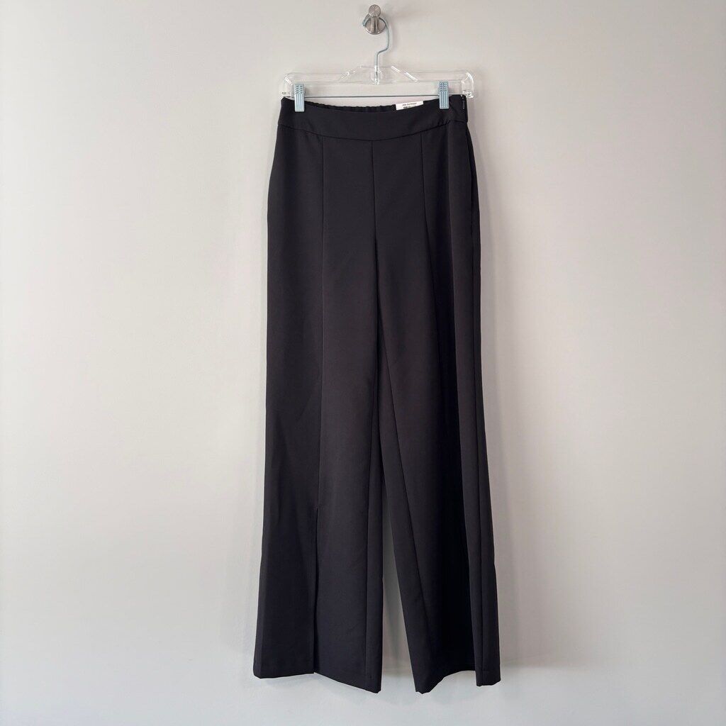INC International Concepts XS Black High Rise Front-Slit Flare Leg Pants NWT
