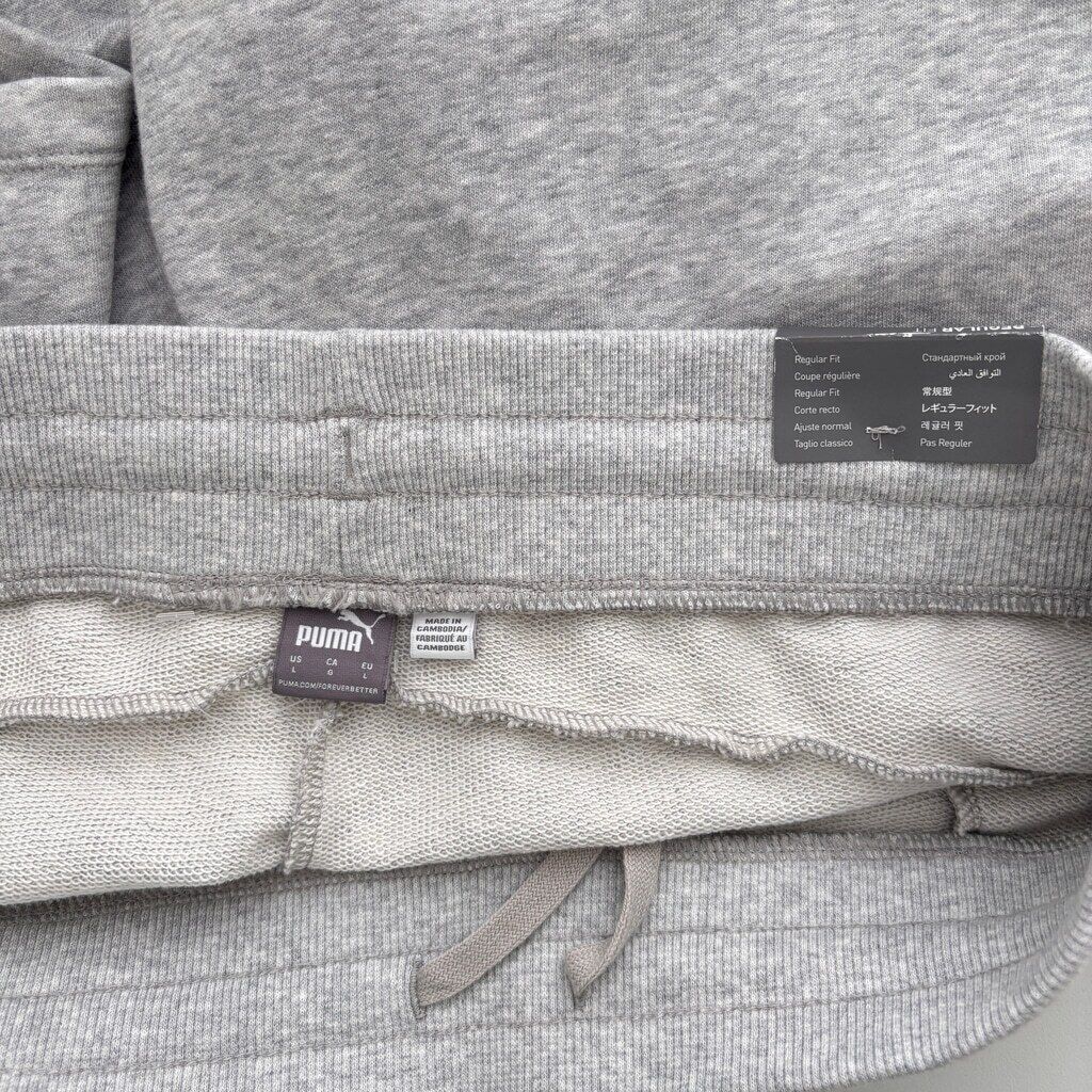 Puma Women's Large Grey Essentials Logo Athletic Shorts NWT