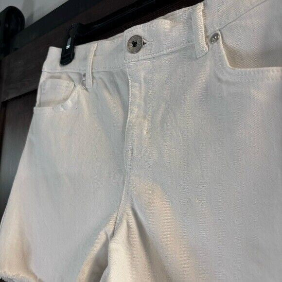 Style & Co. Women's White Denim Frayed-Hem Casual Shorts NWT
