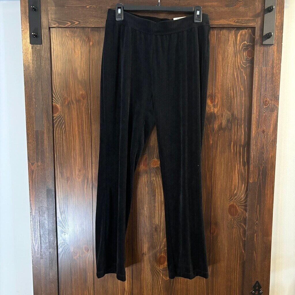 Karen Scott Petite Black Velour Elastic-Waist Pants NWT
