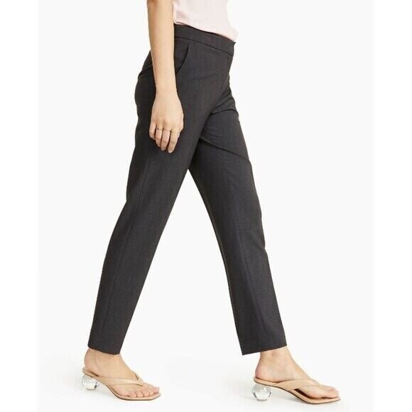 Bar III Women's Straight-Leg Charcoal Grey Pleated Dress Pants NWT