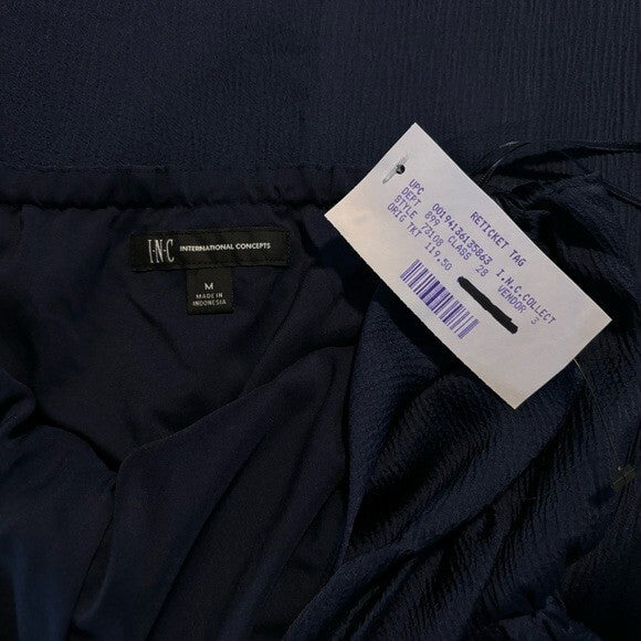 INC International Concepts Women's Size Medium Ruched Blue Halter Dress NWT