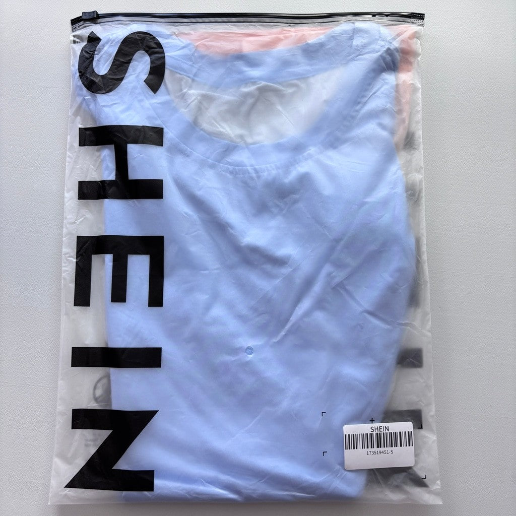 Shein Men's Size Small Blue & Orange Tropical / Vacation Style Tank Top NIB