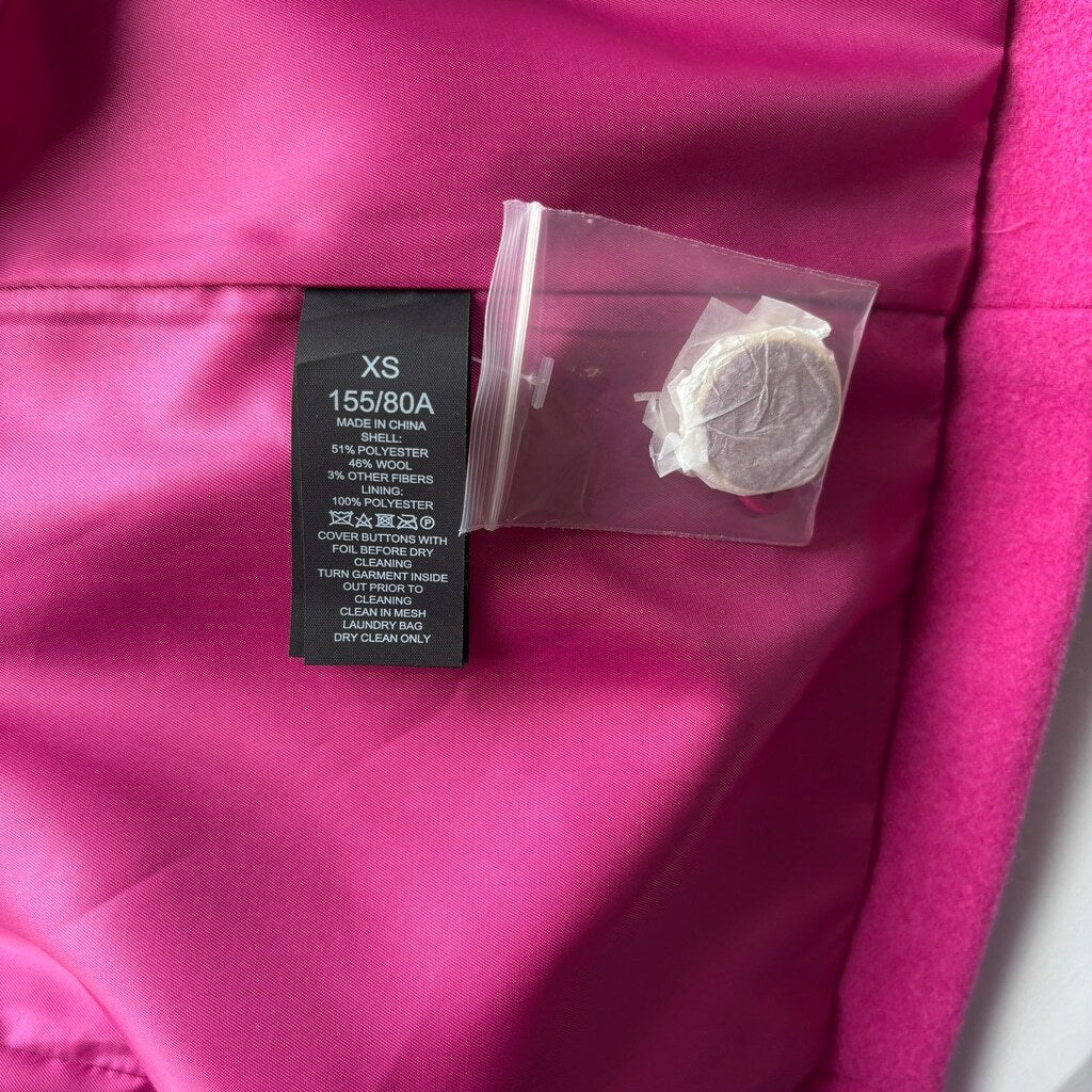 Kate Spade Women's XS Wool Marker Pink Single-Breasted Coat NWT but Damaged