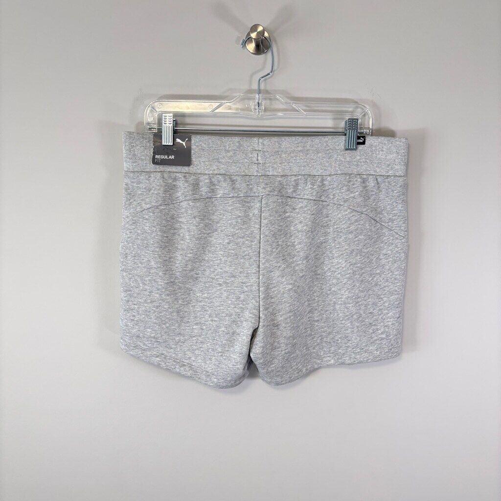 Puma Women's Large Grey Essentials Logo Athletic Shorts NWT