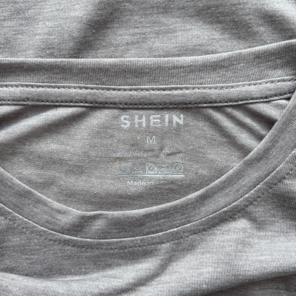 SHEIN Women's Cute Cow Print Grey and Black Tee Graphic Casual Top NIB