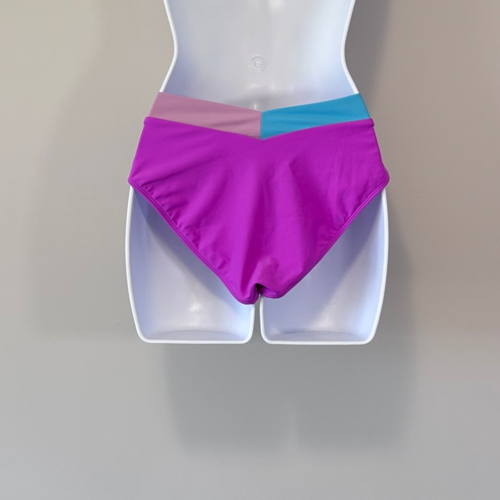 Salt + Cove Women's Purple Color Blocked Bikini Bottoms / Swimwear NWT