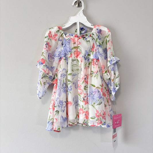 Rare Editions Size 2 Toddler Summer Breeze Floral-Print Chiffon Dress NWT