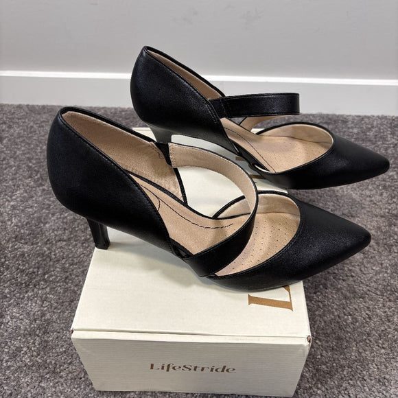LifeStride Women's 8.5W Black Suki Asymmetrical Dress Pumps / Heels NIB