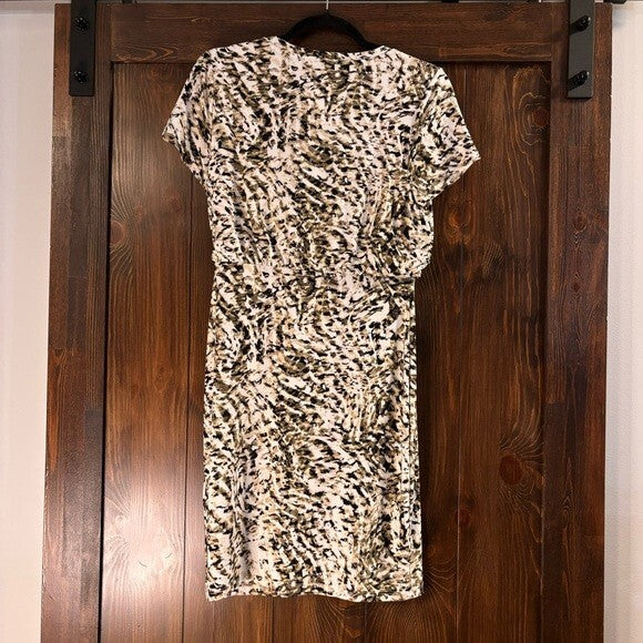 I.N.C. International Concepts Petite Medium Knot-Front Animal Print Dress NWT