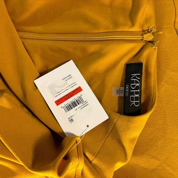 KASPER Women's Flutter-Sleeve Yellow/Gold Sheath Dress NWT