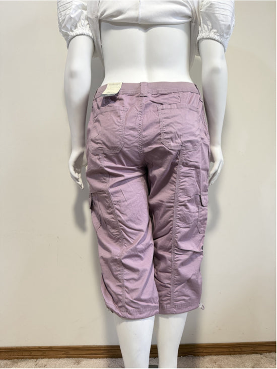 Style & Co. Women's 16 Petite Purple Bungee Capri Cargo Pants NWT