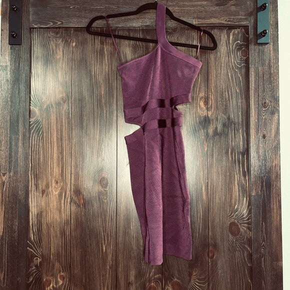 Guess Women's Small Halter Palms Cut-Out Mirage Mini Dress, Dark Red/Wine Colored NWT