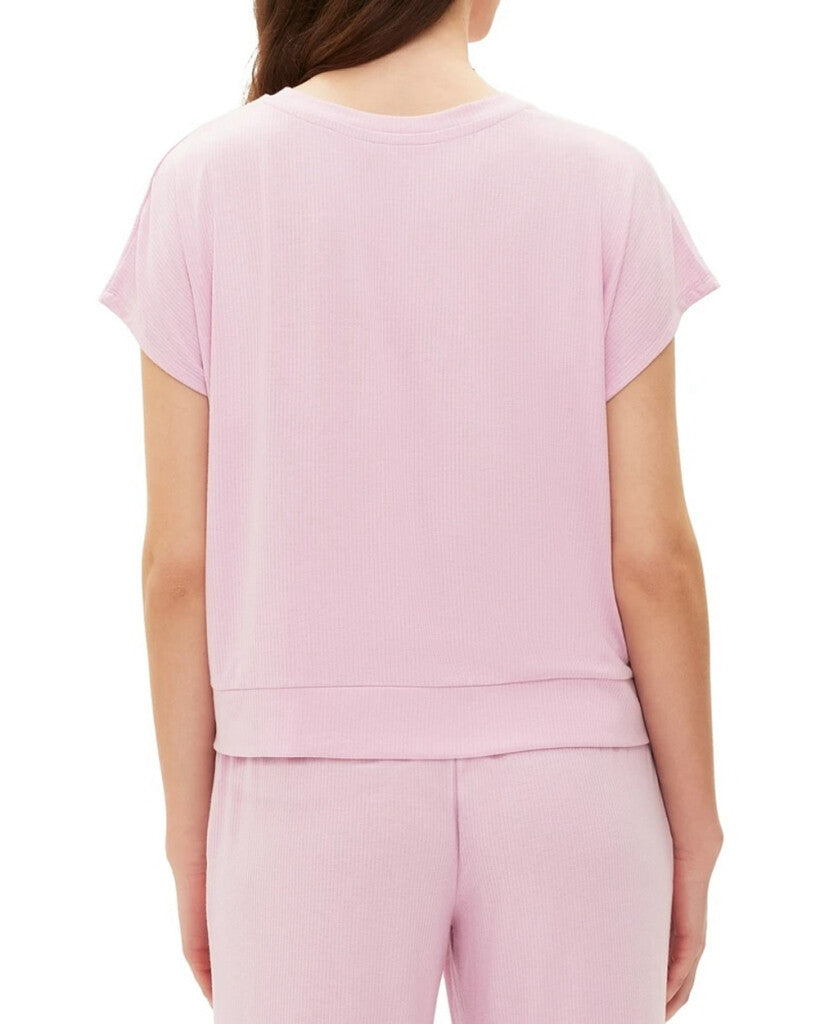 GAP GapBody Women's Pink Ribbed Short-Sleeve Pajama Top NWT