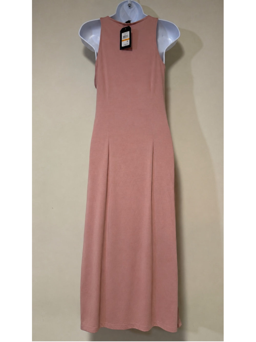 Nautica Jeans Size Small Pink Stretchy Knit Tie Waist Maxi Dress NWT