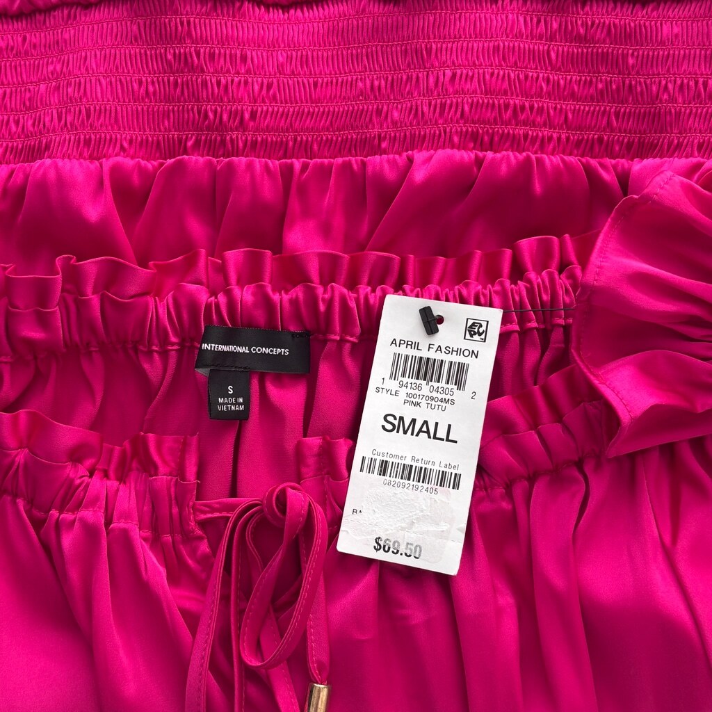 INC International Concepts Women's Small Hot Pink Off-The-Shoulder Top NWT