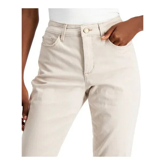 Charter Club Petite Lexington Straight-Leg Tan /Beige Classic Jeans NWT