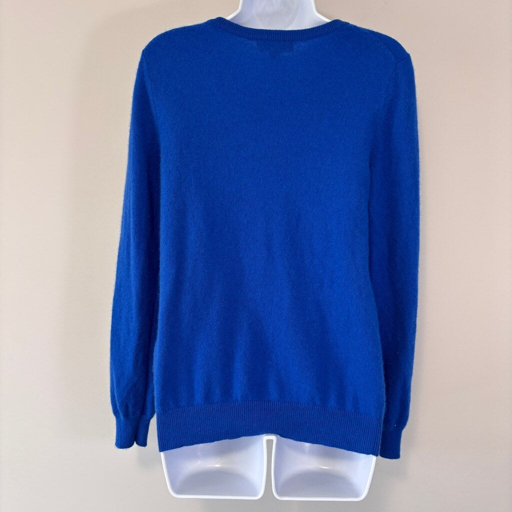 Charter Club 100% Cashmere Women's Medium Blue Long-Sleeve Crewneck Sweater NWT