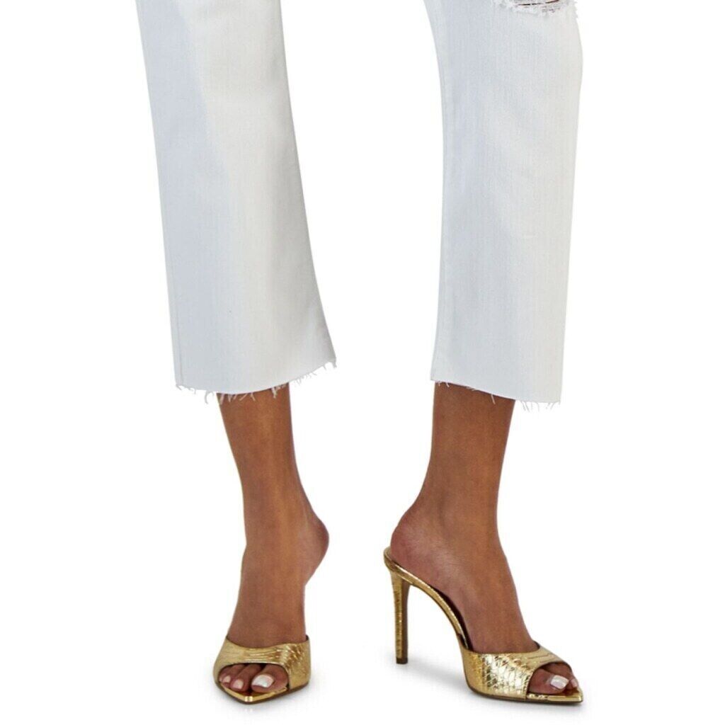 I.N.C. International Concepts White High-Rise Distressed Cropped Jeans NWT.