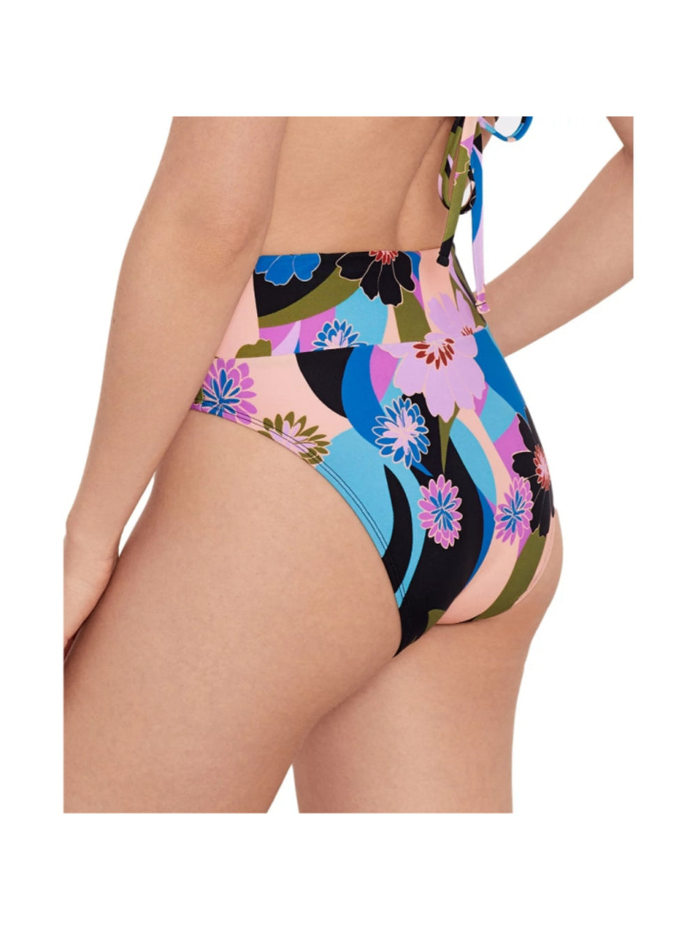 Salt + Cove Women's Purple & Multicolor High-Waist Bikini Bottoms NWT