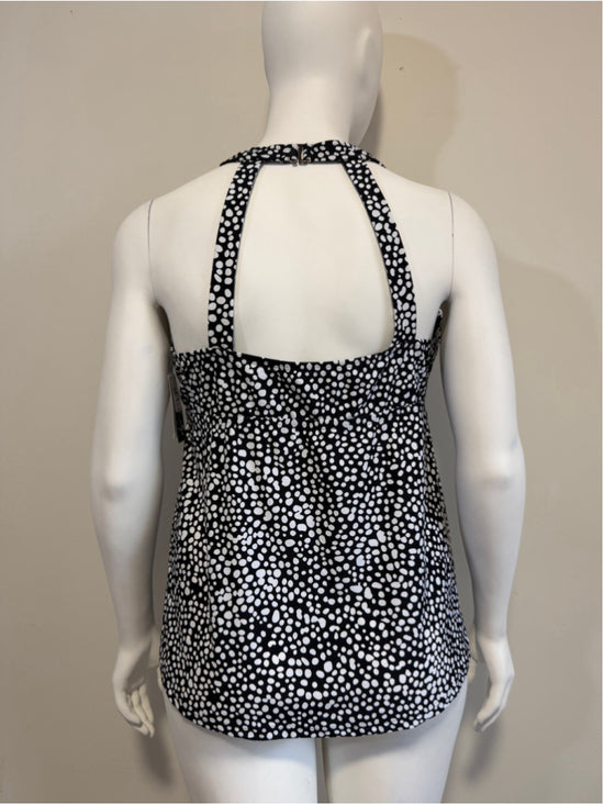 Island Escape 24W Plus Size Black & White Polka-Dot Halter Back Tankini NWT