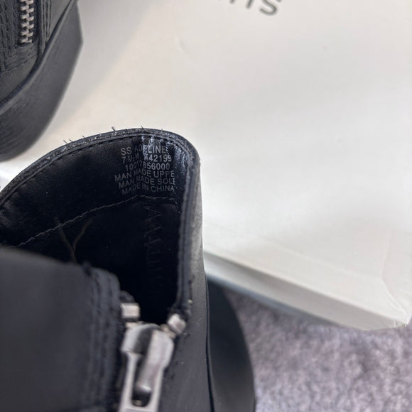 Sun + Stone Women's 7.5 Black Adelinee Double Zip Ankle Booties / Boots NIB