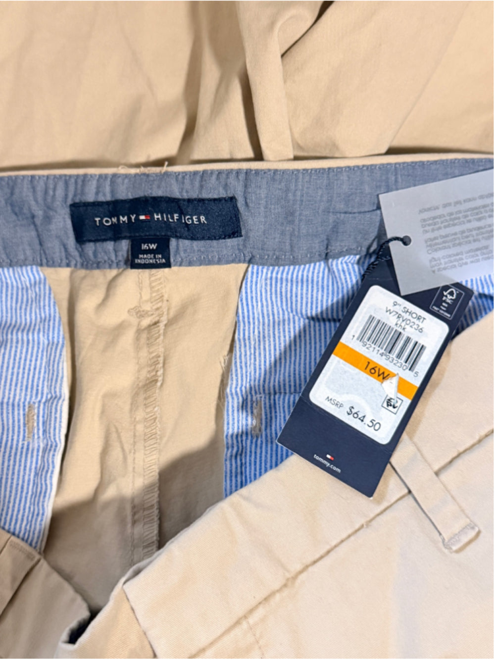 Tommy Hilfiger Plus Size 16W Casual Khaki Bermuda Shorts NWT