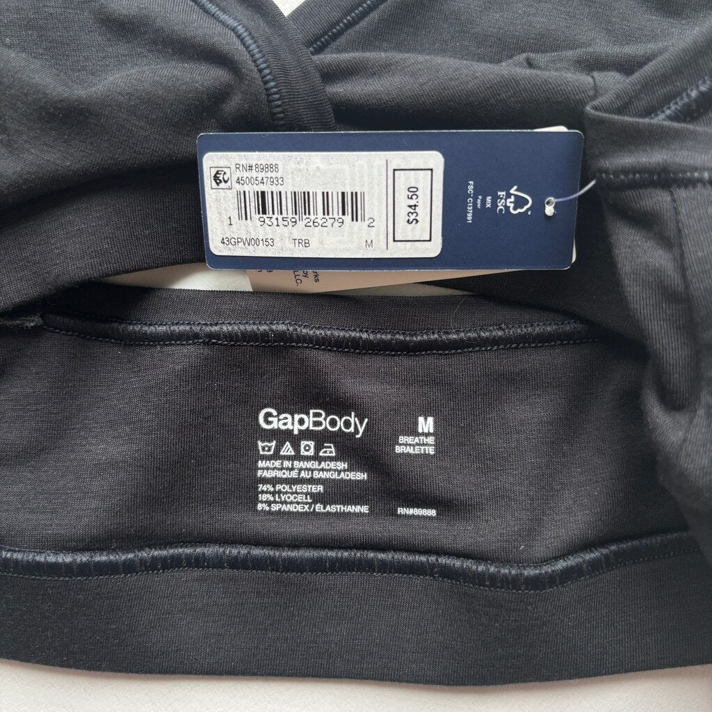 GAP GapBody Women's Black Breathe Full Coverage Bralette / Sports Bra NWT