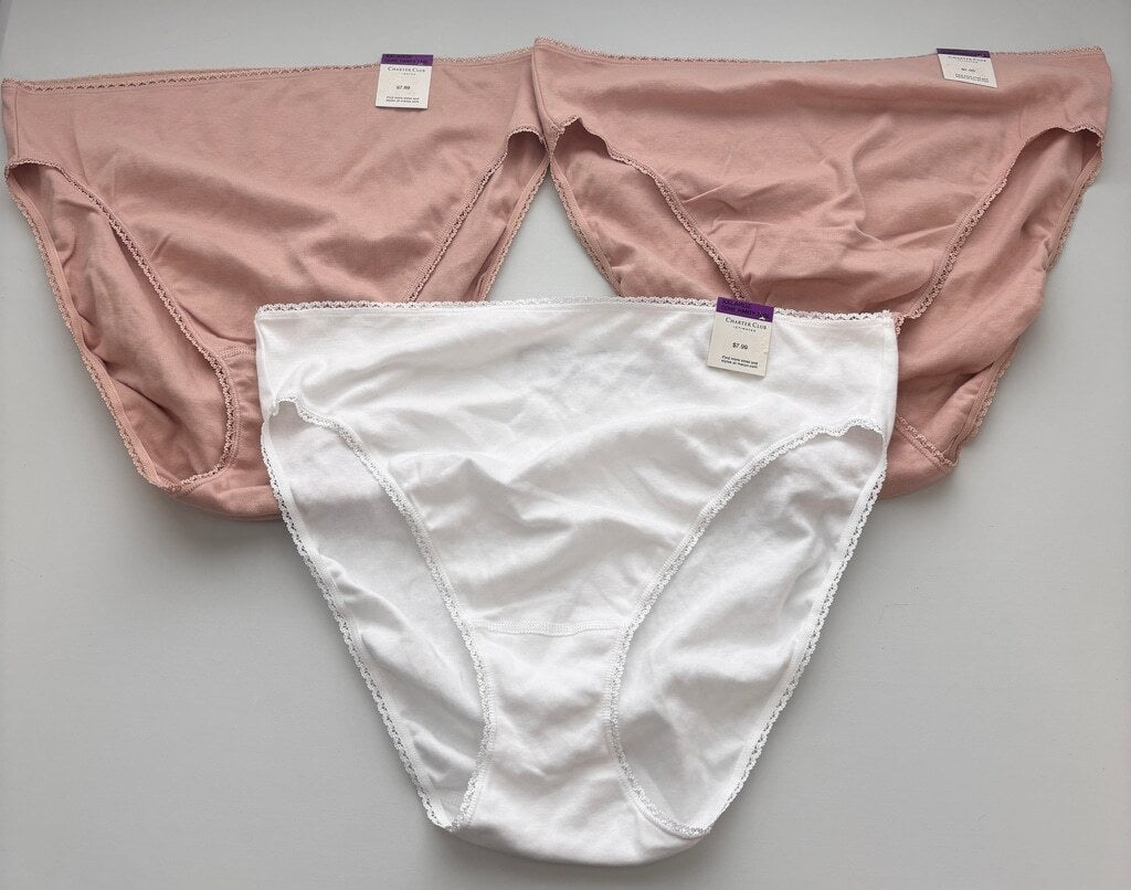 Charter Club Women's Size XXL 100% Cotton 3 Mix Pack of Brief Underwear NWT L16
