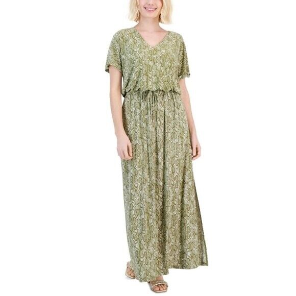 I.N.C. INTERNATIONAL CONCEPTS Petite Side-Slit Drawstring-Waist Maxi Dress NWT