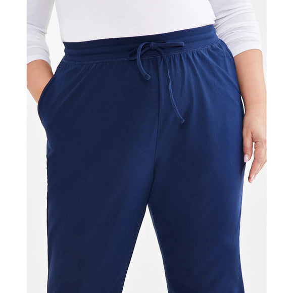 Style & Co Plus Size 3X Blue Drawstring Straight Leg Pants / Sweatpants NWT