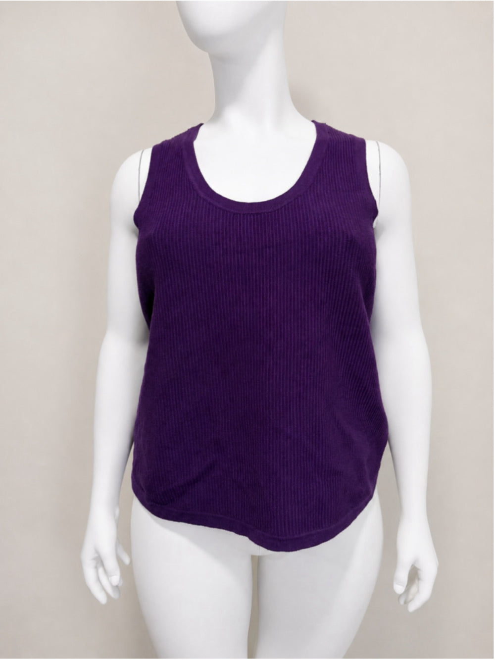 Nina Parker Plus Size 2X Royal Purple Ribbed Tank Pullover Sweater Vest NWT