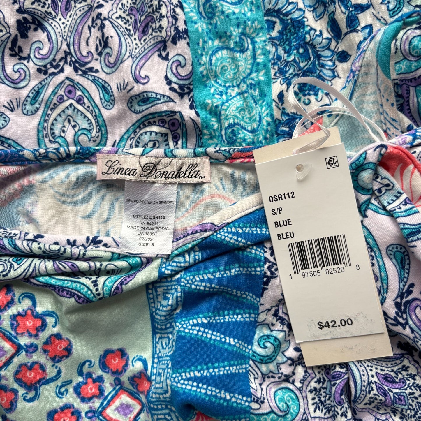 Linea Donatella Women's Blue Printed Sleeveless Chemise / Pajama Dress NWT