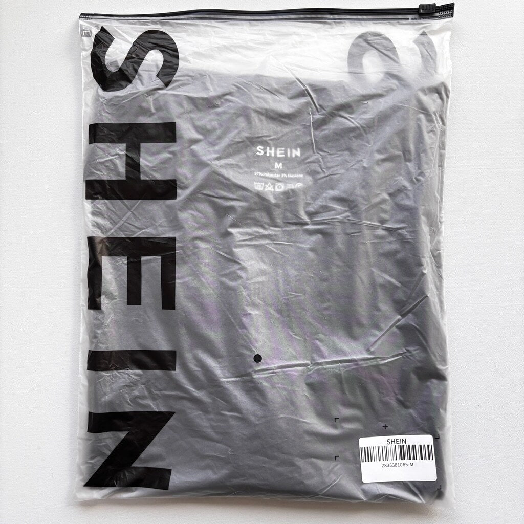SHEIN Men’s Size Medium Solid Black T-Shirt Stretch Casual Basic Tee NIB
