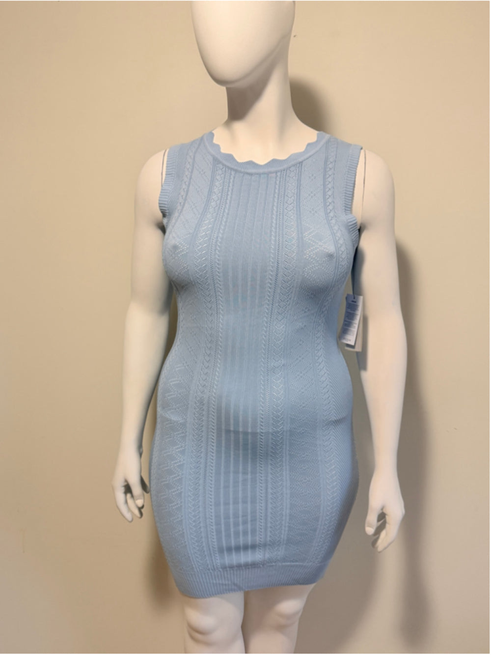 Guess Women's Extra Large Sky Blue Adaline Bodycon Sweater Dress NWT