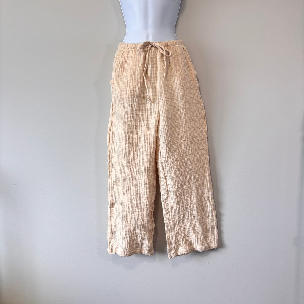 SHEIN Women's Medium Leisure Relaxed Fit Elastic Waist Cotton Crepe Pants NIB