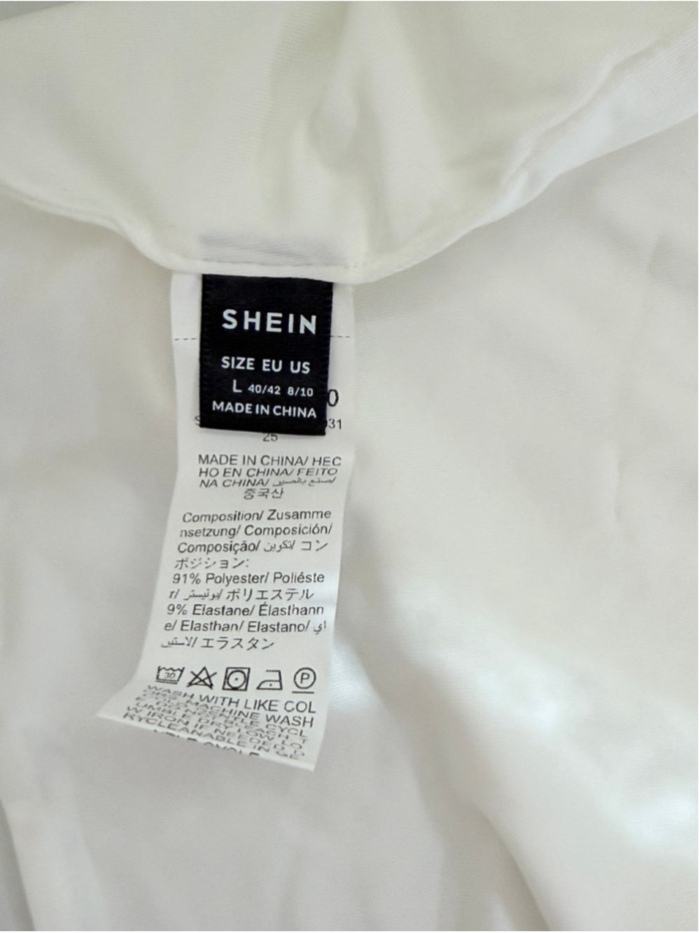 SHEIN Size Large Off-White Cropped Cami Tank Top NWT