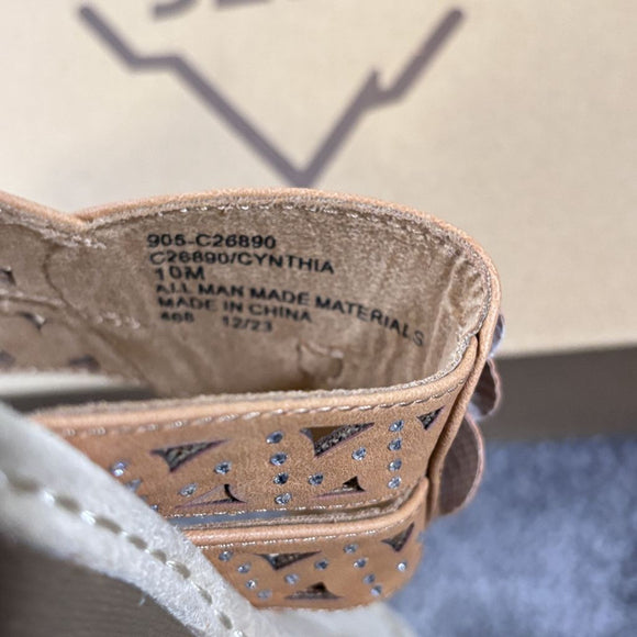 Cliffs by White Mountain Women's 10 Beige Cynthia Flower Sandal NIB