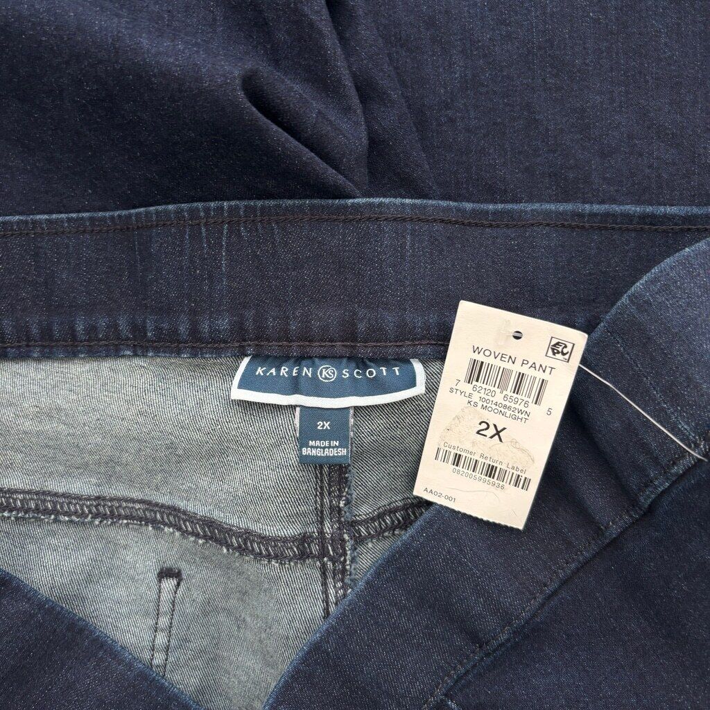 Karen Scott Women's Pus Size 2X Pull-On Denim Pants / Jeggings NWT.