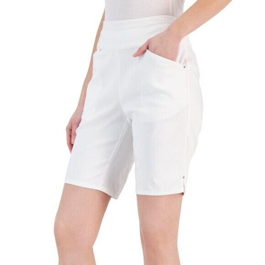I.N.C. International Concepts Size 16 White Mid Rise Pull-On Bermuda Shorts NWT