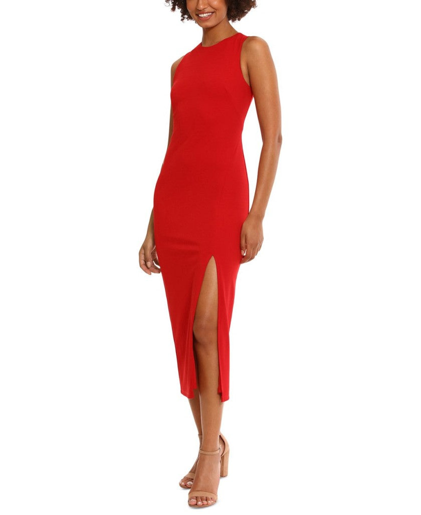 Donna Morgan Size 10 Red Side-Slit Cutout Midi Formal Party Dress NWT