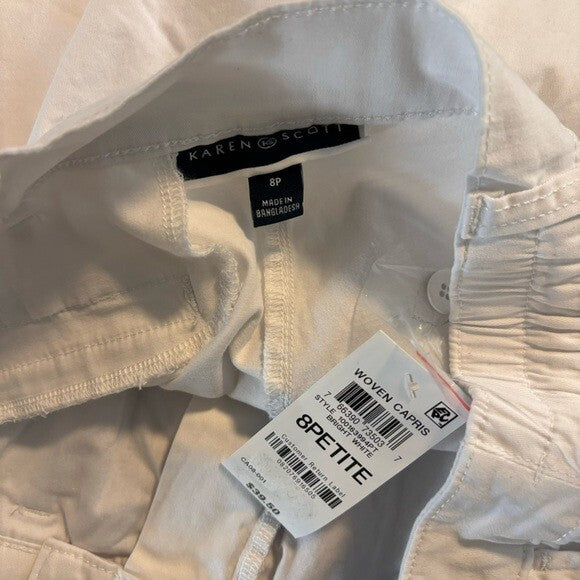 Karen Scott Women's White Comfort Waist Capri Pants NWT