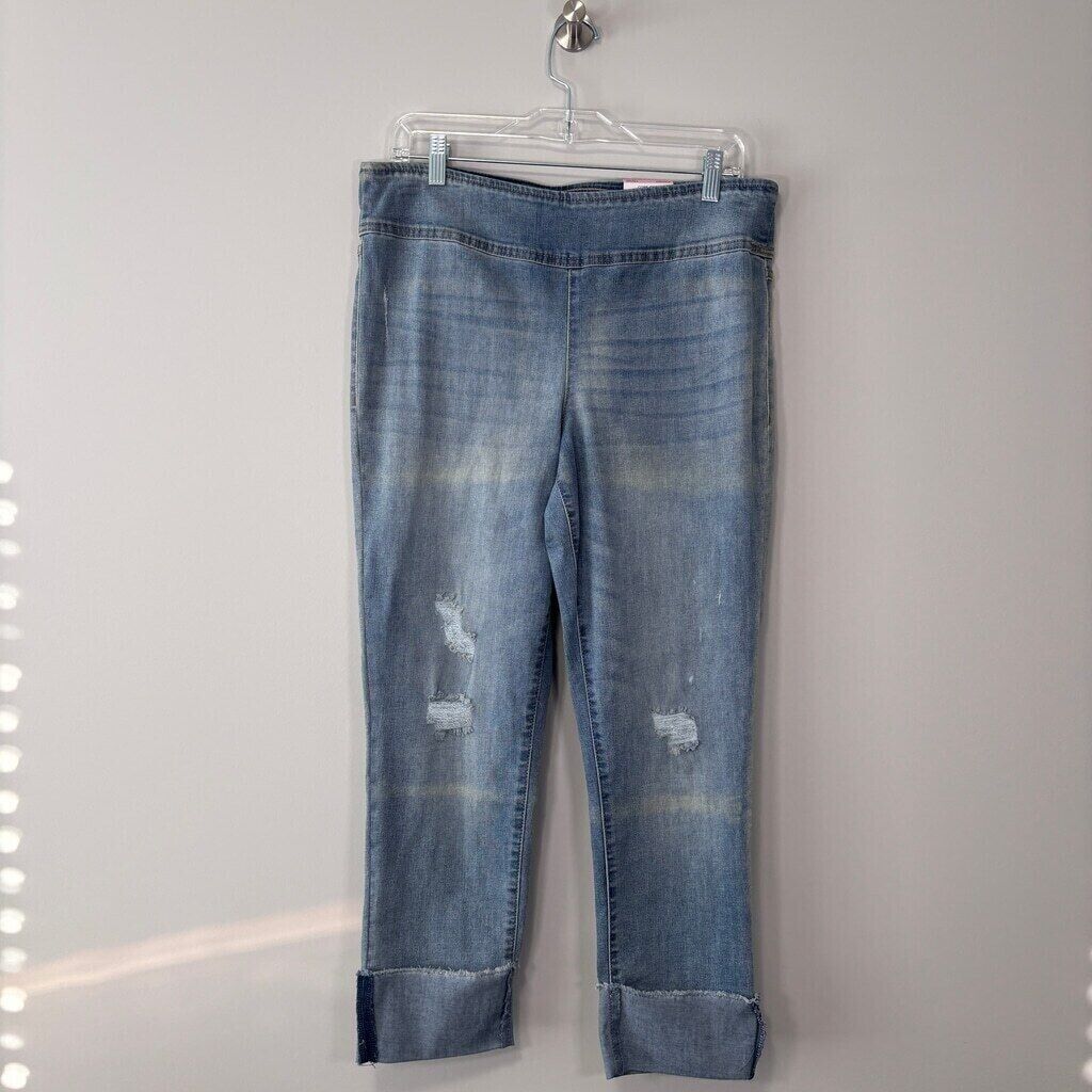 INC International Concepts Women's Mid Rise Straight Leg Pull On Jeans NWT