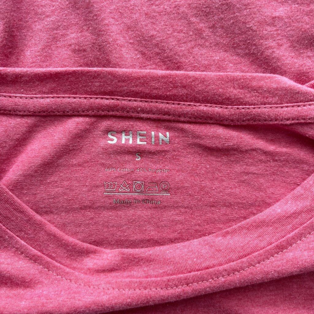 SHEIN Women's Pink Cute Cow Print Graphic Tee Oversized Boxy Casual Top NIB